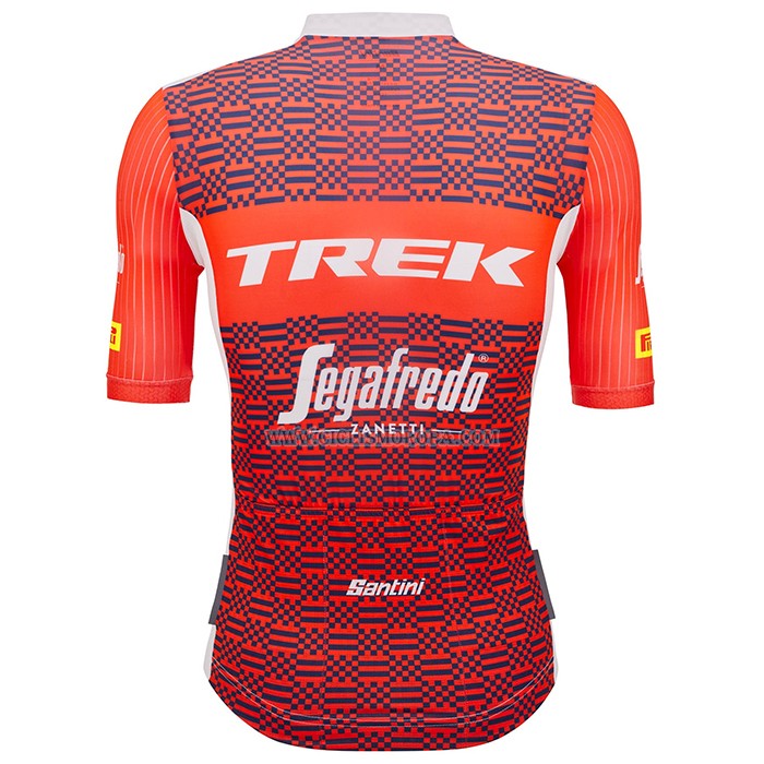 2023 Ropa Ciclismo Trek Segafredo Naranja Blanco Mangas Cortas y Culotte Corto